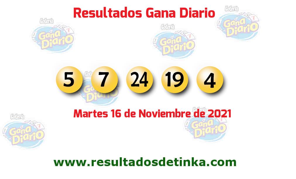 Resultados último sorteo de Gana Diario