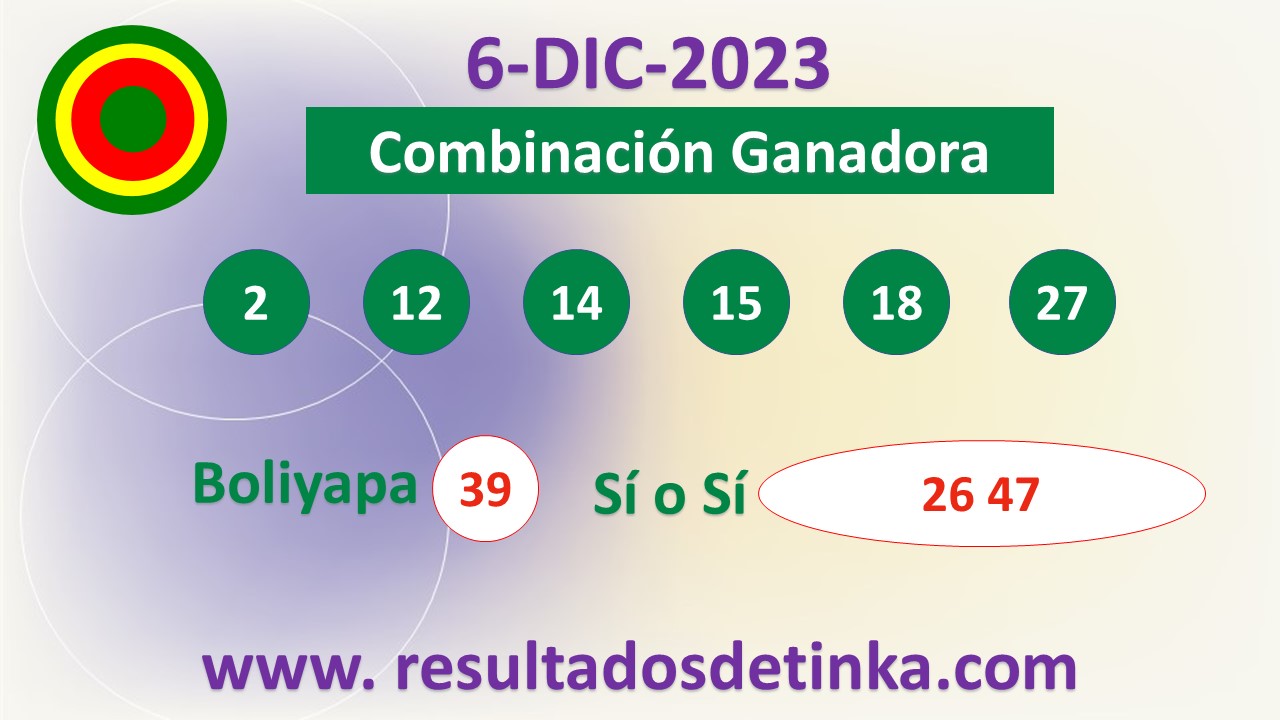 Tinka del Miércoles 6 de Diciembre de 2023